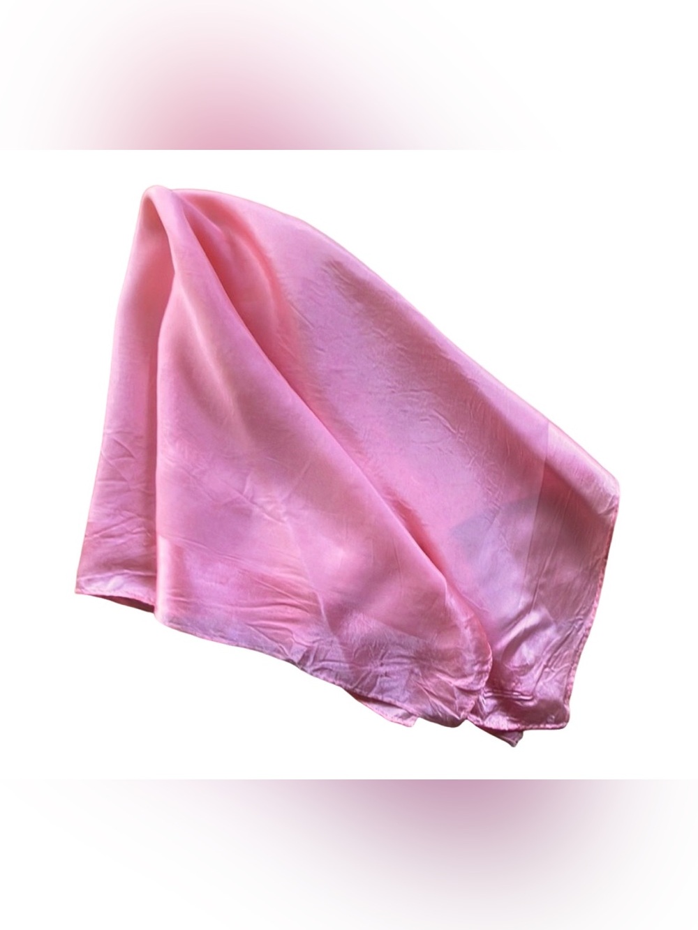 Vintage Pink Satin Scarf 21” Square